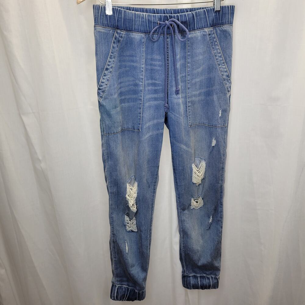 Bella Dahl Distressed Tencel Joggers Chambray Blue, XS